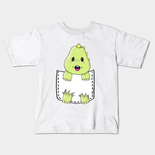 dino pops out of pocket Kids T-Shirt